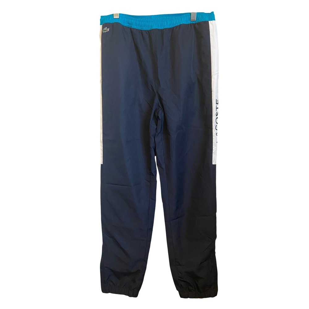 Lacoste Boys Navy Blue Teal Colorblock Track Pants Joggers Boys 14